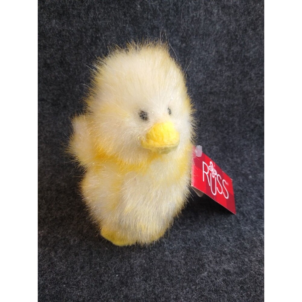 Russ Berrie Chick a Loo Plush Stuffed Baby Duckling Easter Toy Sparkly w Tag 5"